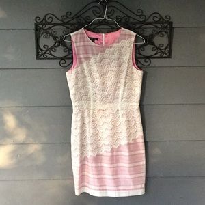 Ivy + Blu Dress Size 10 eyelet overlay over pink